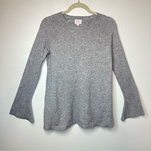 ISABEL Maternity Ingrid & Isabel Soft Knit Gray Pullover sweater Bell Sleeves M